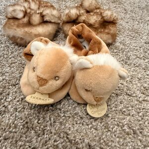 2 Pair Adorable Plush Animal Slippers